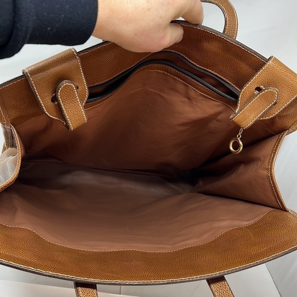 Leather and Suede North South Hand Tote Business Bag with Wallet - Picture 14 of 15